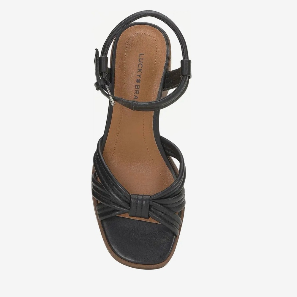 Lucky Brand Women's Jolenne Adjustable Strap Block Heel Black Sandals Size 8.5 - Picture 3 of 14